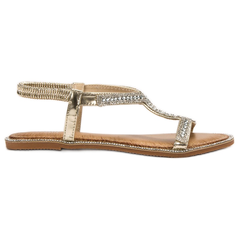 SHELOVET Golden Slip On Sandals gyllene