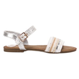 SHELOVET Sandaler med paljetter vit