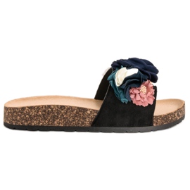 SHELOVET Svarta tofflor med rutor