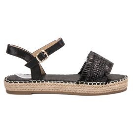 Small Swan Svarta Espadrilles sandaler