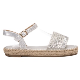 Small Swan Espadrilles silver sandaler grå