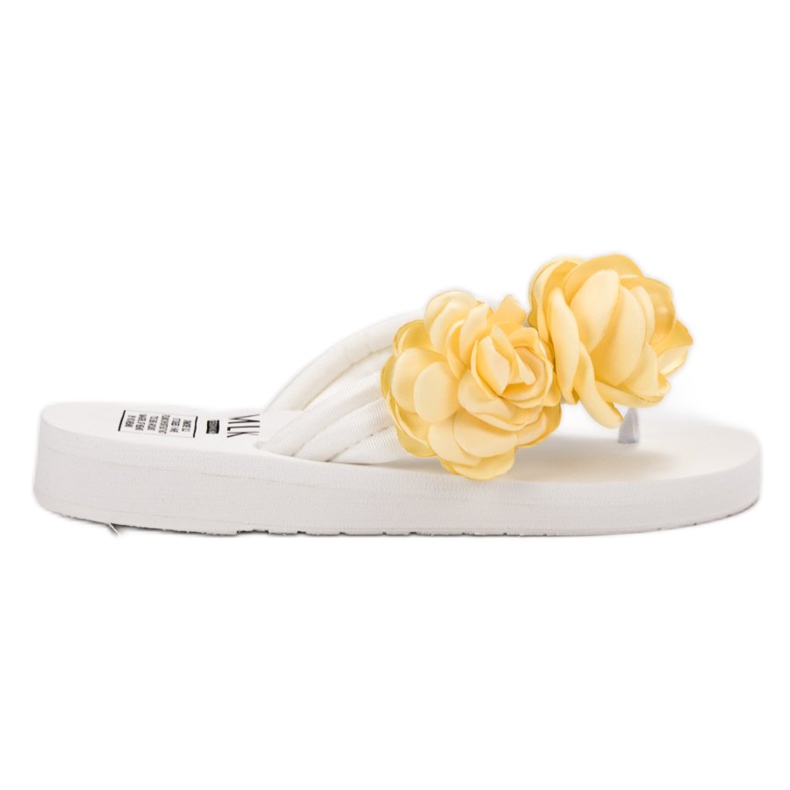 SHELOVET Lätta flip-flops med blommor vit