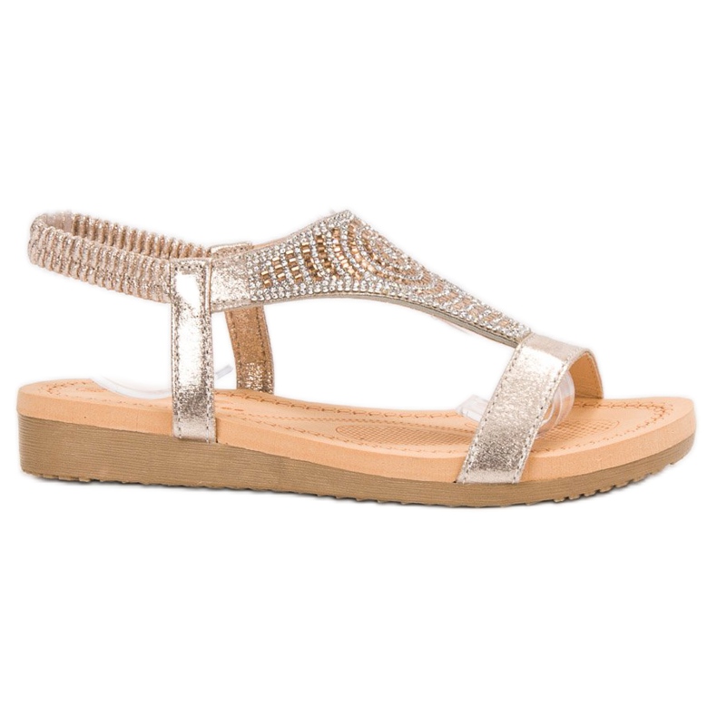 Top Shoes Snygga gyllene sandaler