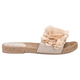 SHELOVET Beige Espadrilles tofflor