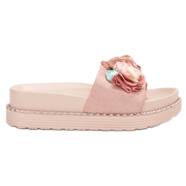 Bello Star Tofflor På Plattformen rosa