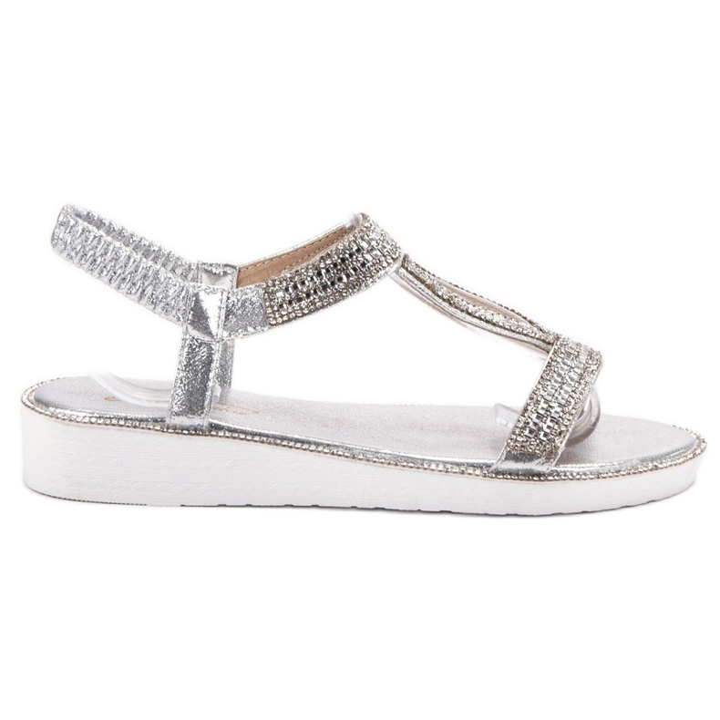 SHELOVET Sandaler med kil och resår grå