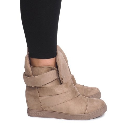Wedge Sneakers With Velcro 1703 Camel brun