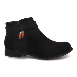 Suede Booties Jodhpur stövlar H1911 Svart