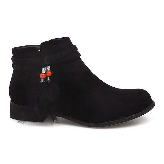 Suede Booties Jodhpur stövlar H1911 Svart