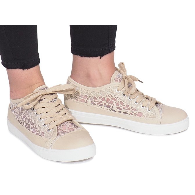 Dolita beige openwork sneakers