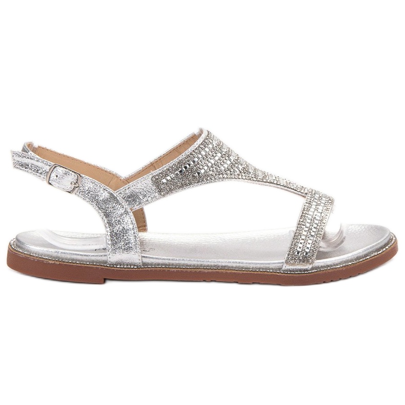 Super Mode Snygga silver sandaler grå