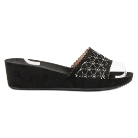 Primavera Openwork Wedge Tofflor svart