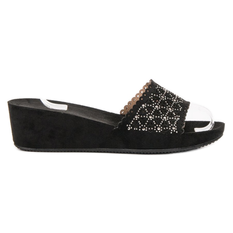 Primavera Openwork Wedge Tofflor svart