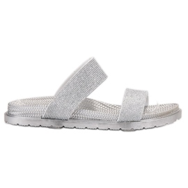 EXQUILY Moderiktiga tofflor i gummi grå