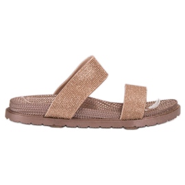 EXQUILY Moderiktiga tofflor i gummi rosa