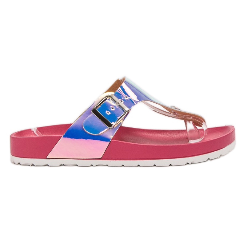 Ideal Shoes Flip-flops med Holo-effekt rosa