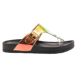 Ideal Shoes Flip-flops med Holo-effekt svart