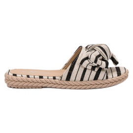 SHELOVET Tofflor Med Rosett vit