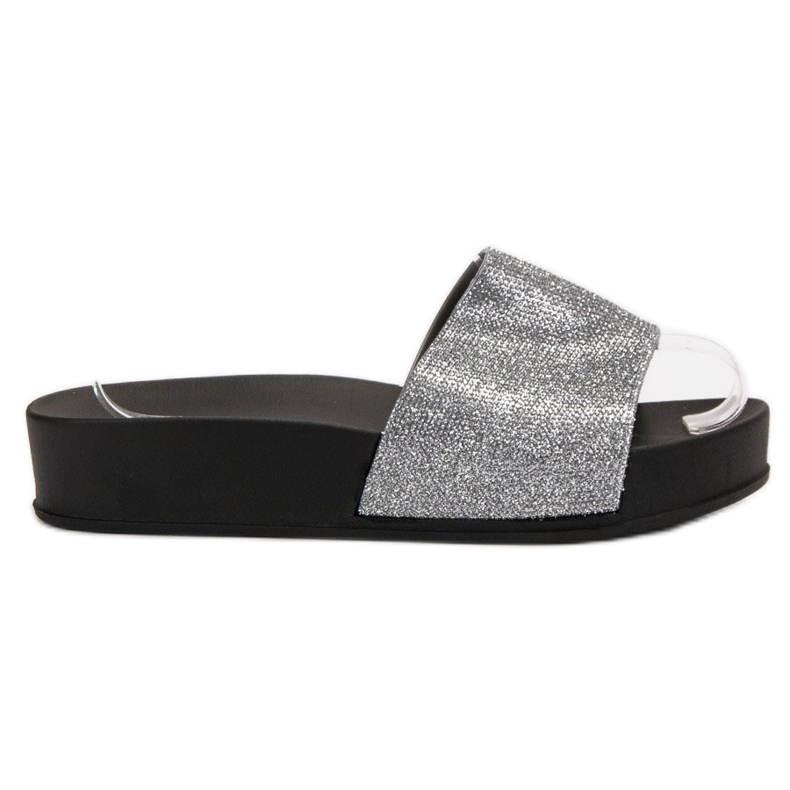 SHELOVET Gummi tofflor på plattformen grå