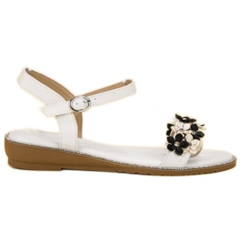 Forever Folie Sandaler med blommor vit