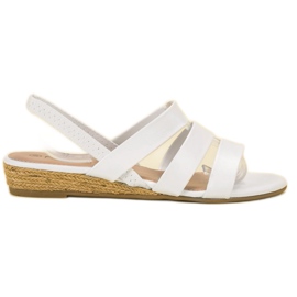 Fama Sandaler i mocka med elastiskt band vit
