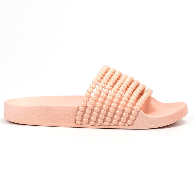 Bestelle Gummi tofflor med pärlor rosa