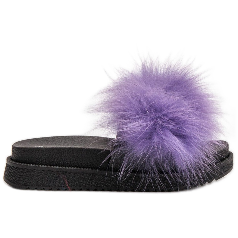 SHELOVET Tofflor Med Päls violett
