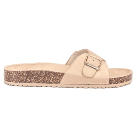 SHELOVET Mocka tofflor med spänne brun