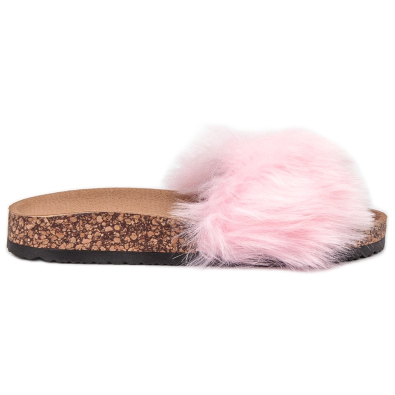 Bona Tofflor Med Päls rosa