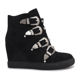 Svarta sneakers i mocka med Maya -spännen