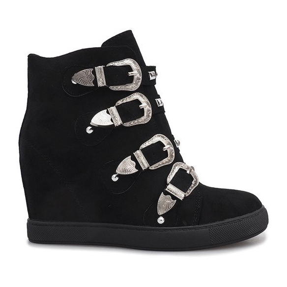 Svarta sneakers i mocka med Maya -spännen