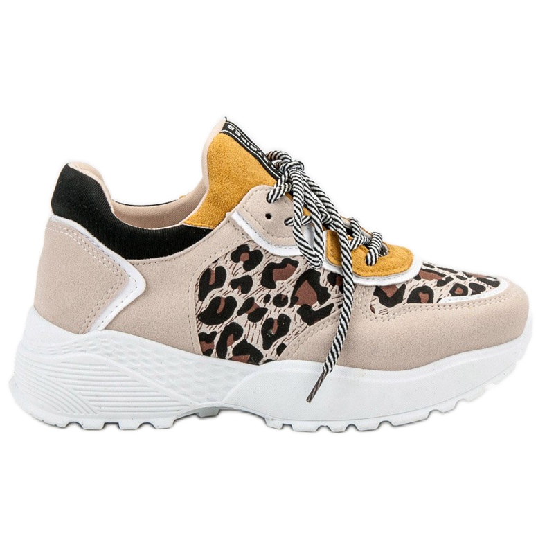 SHELOVET Trendiga sneakers i leopardmönster brun