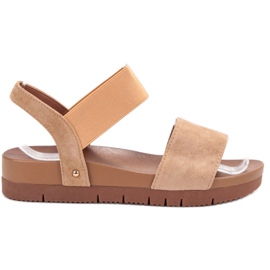 Primavera Sandaler i mocka med elastiskt band brun