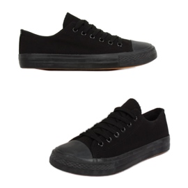 Klassiska svarta sneakers för kvinnor XL03 ALL-BLACK (svart sula)