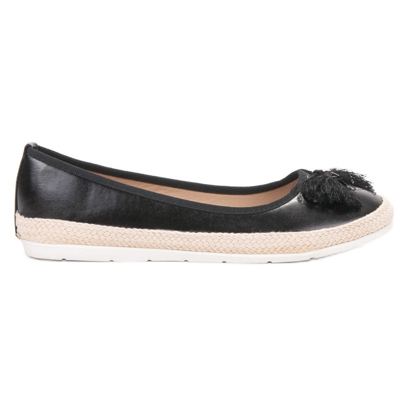 COLORFUL Trendiga svarta ballerinor