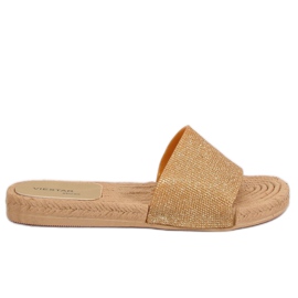 Kvinnors gyllene tofflor JFF-V182 Golden