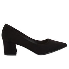 Svarta pumpar med breda klackar KJ-10 Svart