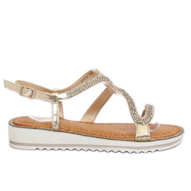 ZY178 L. Asymmetriska sandaler i guld gyllene