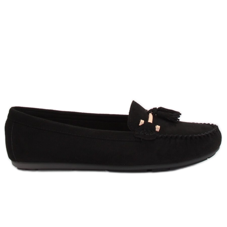 Svart Kvinnors svarta loafers L7183 Svart