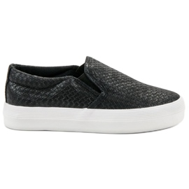 SHELOVET Svart Slip On Sneakers