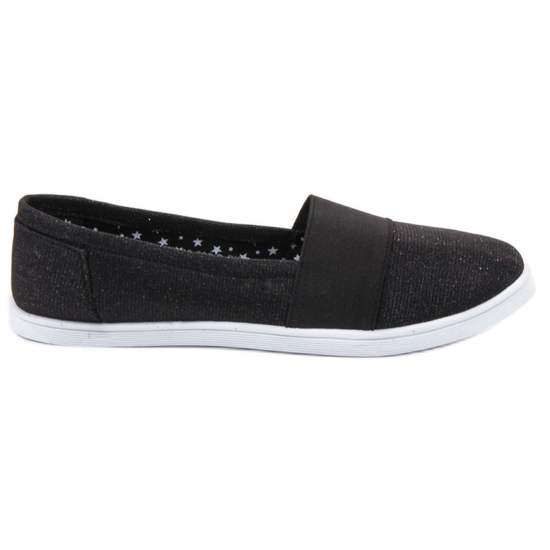 SHELOVET Slip-on sneakers med glitter svart