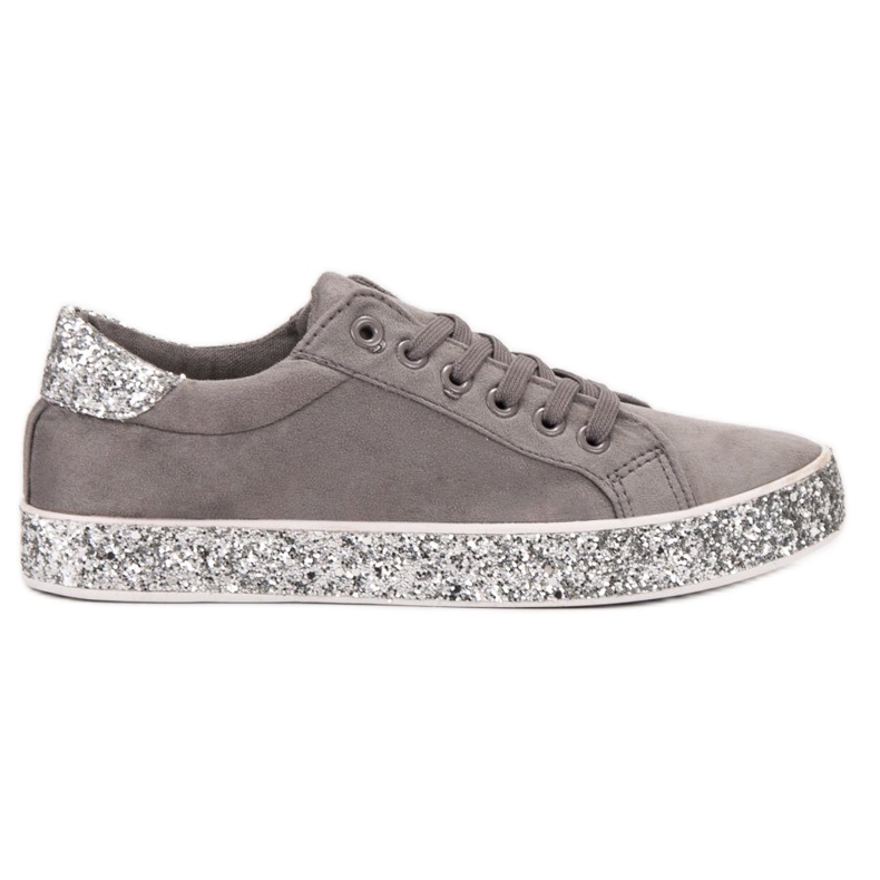 SHELOVET Sneakers Med Glitter Sula grå