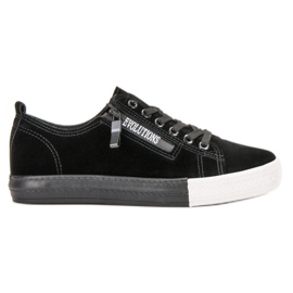 SHELOVET Svarta sneakers grön