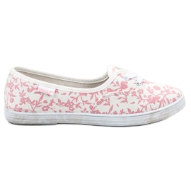 Sneakers med VICES -mönster vit rosa