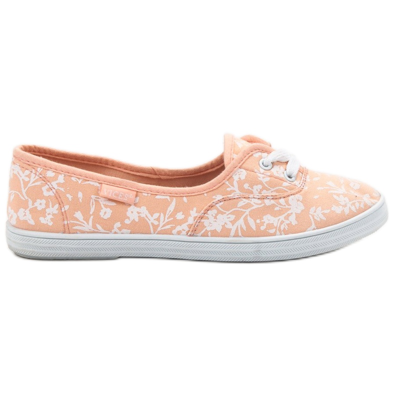 Sneakers med VICES -mönster vit orange
