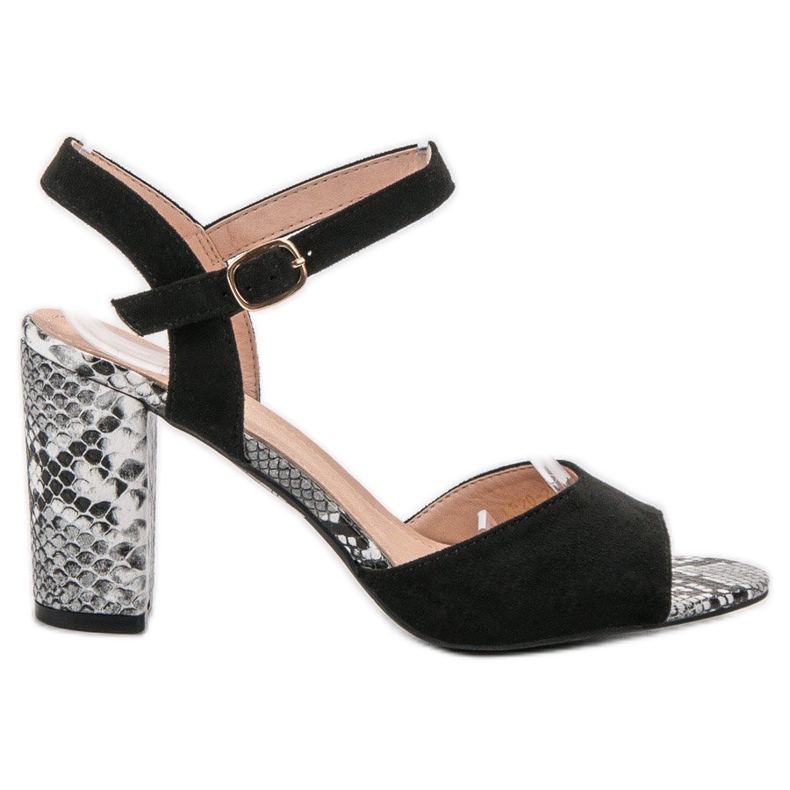 Vinceza Sandaler med ormtryck svart
