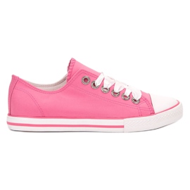 SHELOVET Sneakers bundna med ett band vit rosa