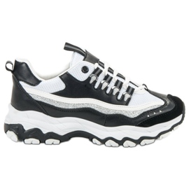 Small Swan Sneakers med glitter vit svart