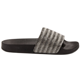 SHELOVET Gummi tofflor svart grå