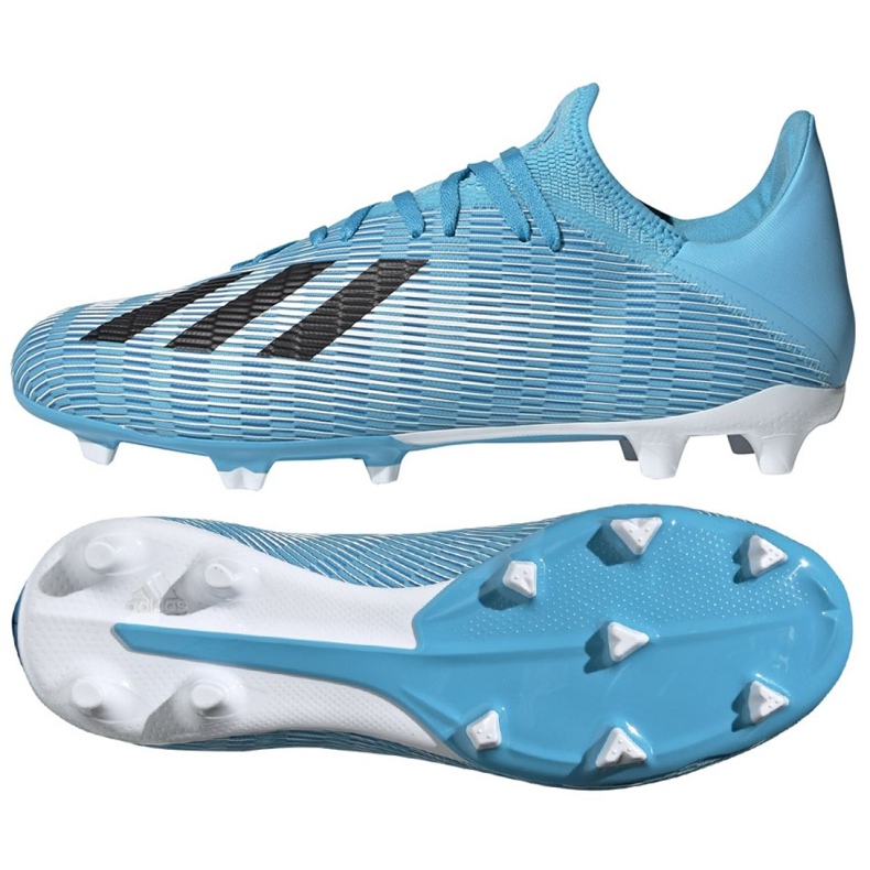 Adidas X 19.3 Fg M F35383 fotbollsskor grå blå